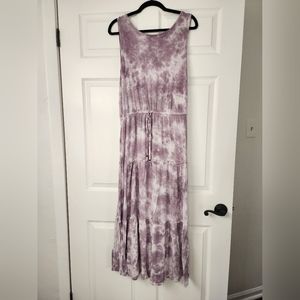 Purple tie-dye maxi dress